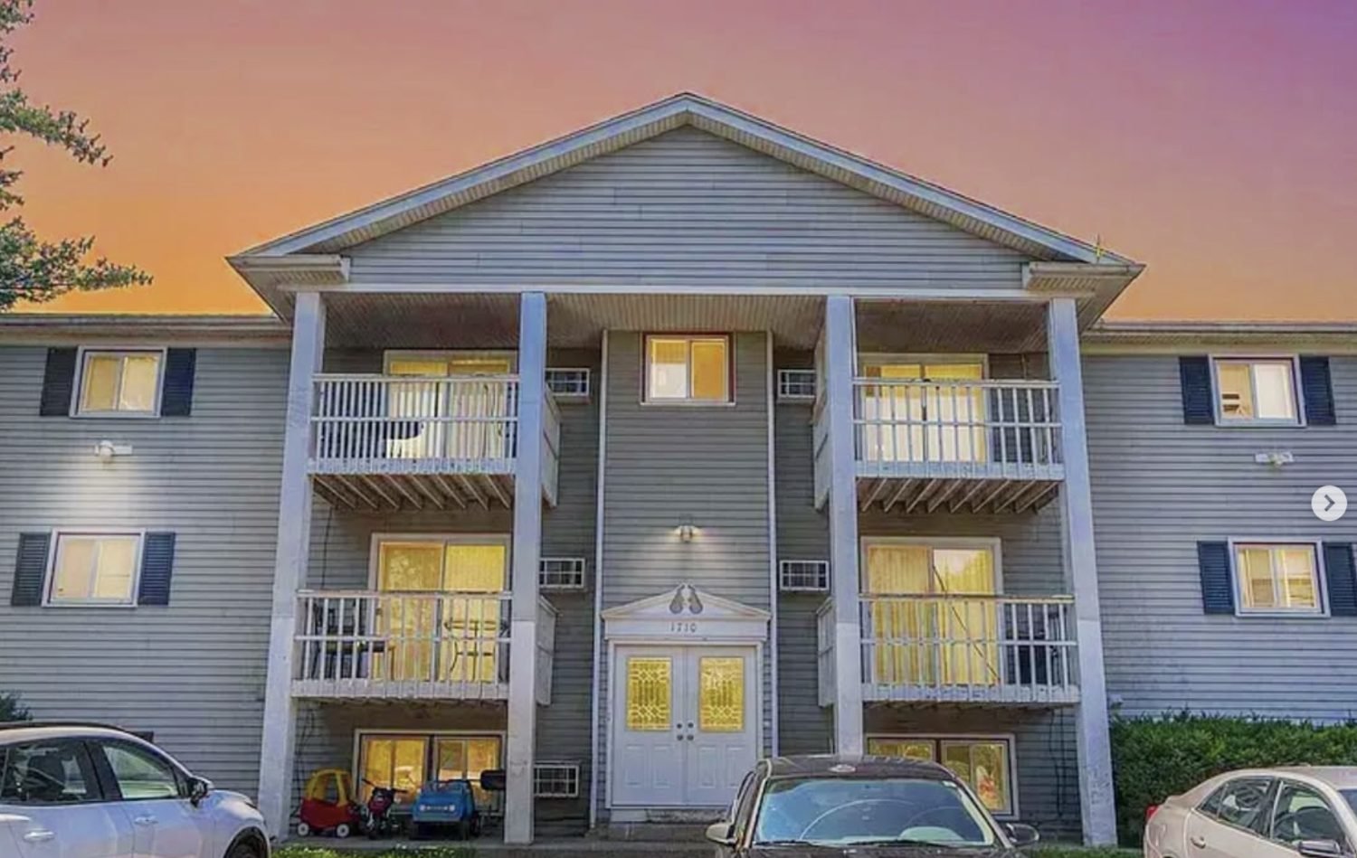 A renovated sixteen-unit apartment building